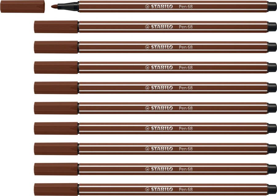 STABILO Viltstift Pen 68 45 bruin | 10 stuks | 10 stuks