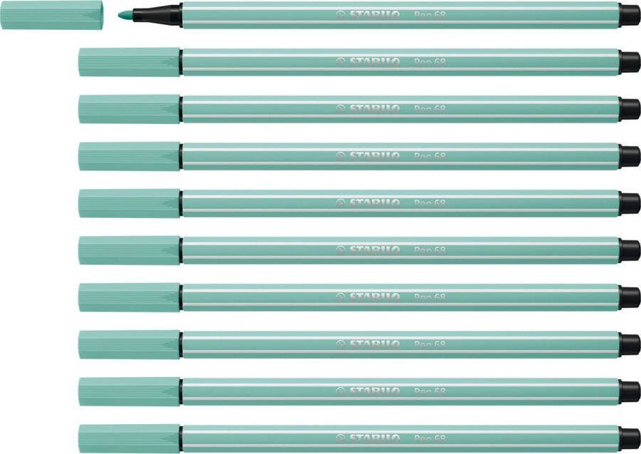 STABILO Pen 68 Premium Viltstift Eucalyptus groen Doos 10 stuks