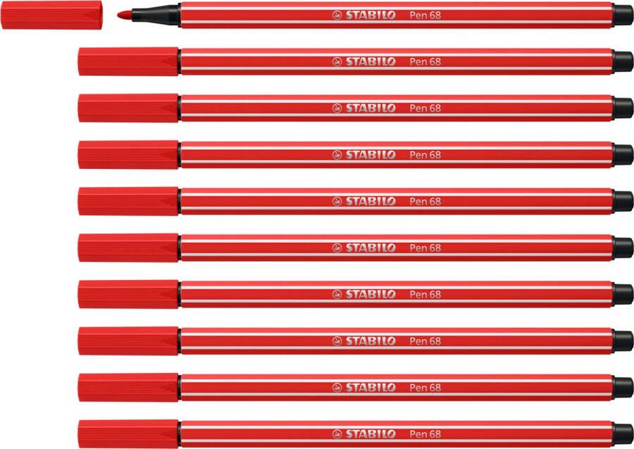 STABILO Pen 68 Premium Viltstift Karmijnrood Doos 10 stuks