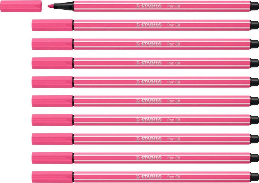 STABILO Pen 68 Premium Viltstift Roze Doos 10 stuks