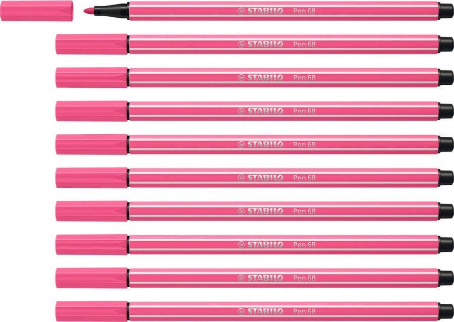 STABILO Pen 68 Premium Viltstift Roze Doos 10 stuks