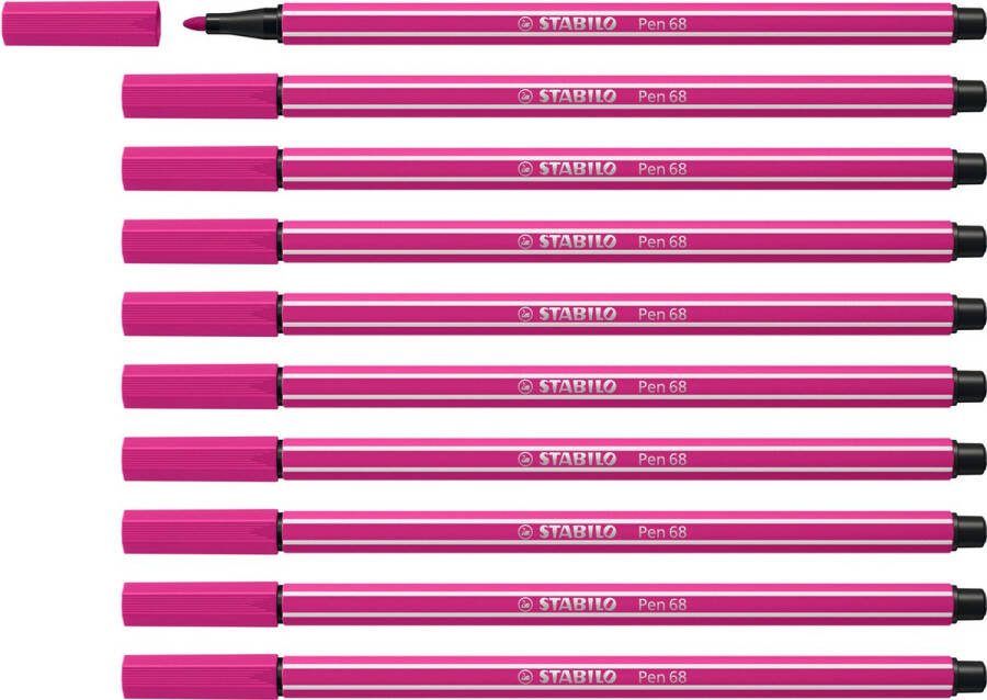 STABILO Pen 68 Premium Viltstift Roze Rood Doos 10 stuks