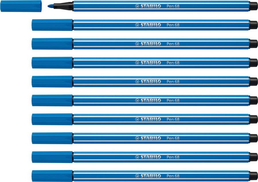 STABILO Pen 68 Premium Viltstift Ultramarijn Blauw Doos 10 stuks