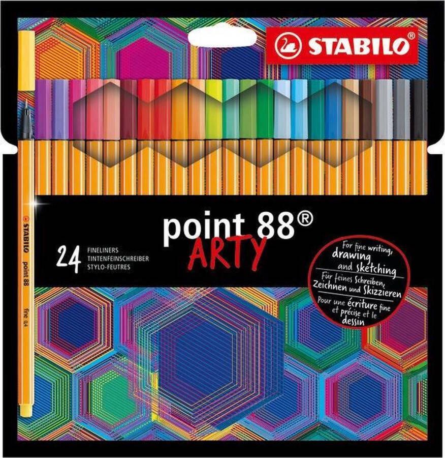 STABILO point 88 Fineliner 0 4 mm ARTY Etui Met 24 Kleuren