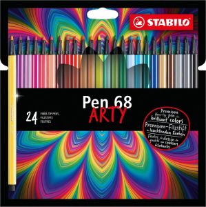 STABILO Viltstiften Pen 68 trendy etui 24 kleuren
