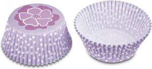 Enjoy2Cook Papieren cupcake vormpjes paarse bloem set van 50 Städter