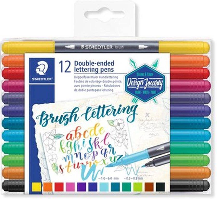 STAEDTLER brushpen dubbelpunt 12 stuks