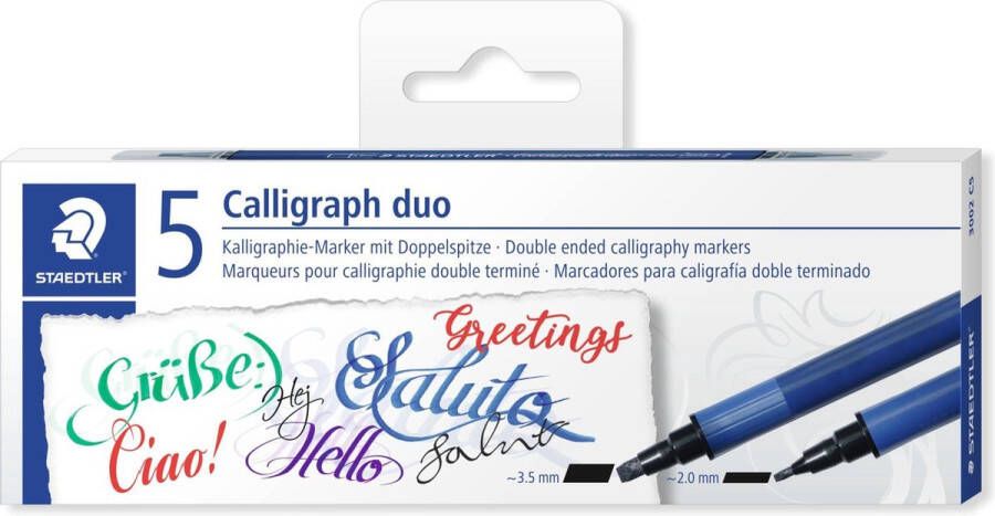 STAEDTLER Design Journey Calligraph duo 3002 set 5 kleuren