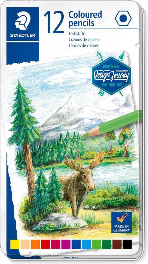 STAEDTLER Design Journey kleurpotloden metalen etui 12 st