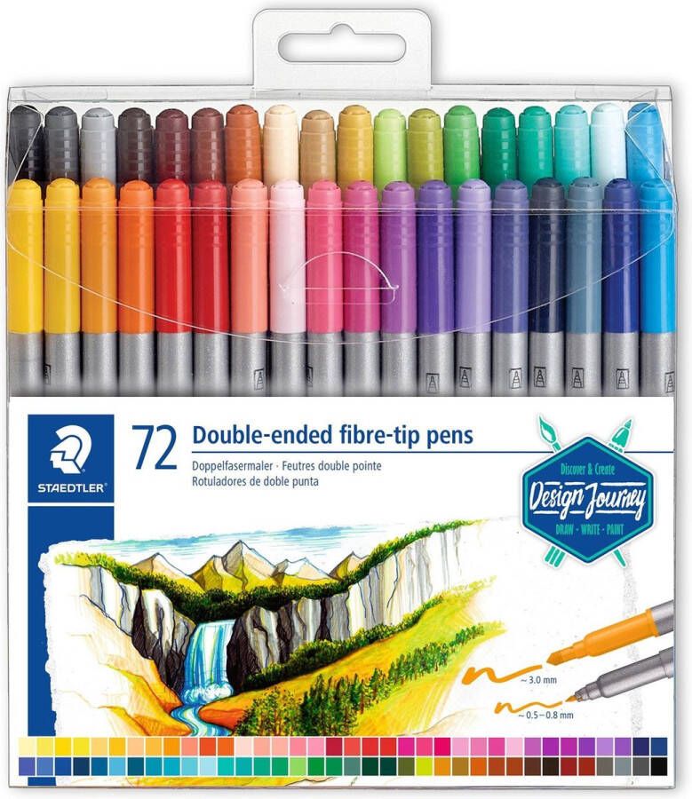 STAEDTLER Design Journey kleurstift dubbele punt set 72 st