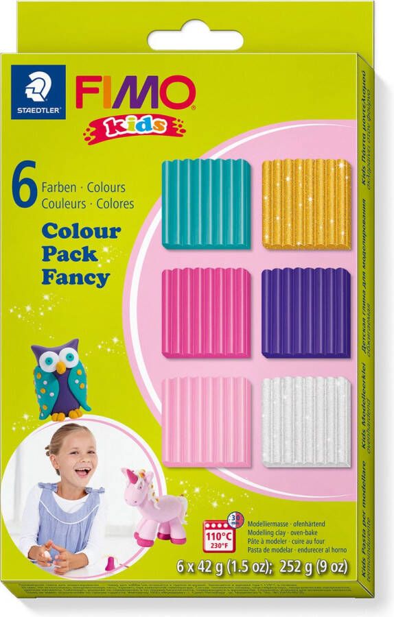 Fimo kids -ovenhardende boetseerklei Colour pack girlie (6 x 42g)