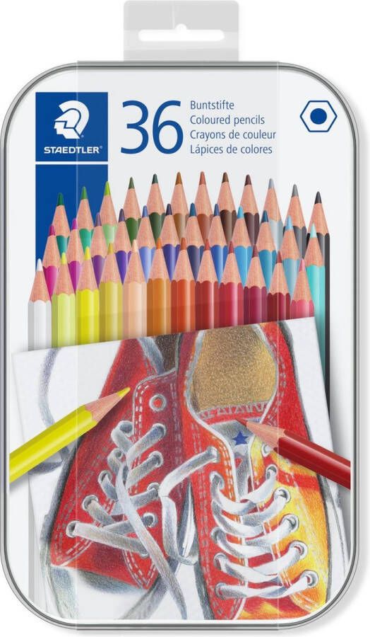 STAEDTLER Houtvrij kleurpotlood metalen etui 36 st