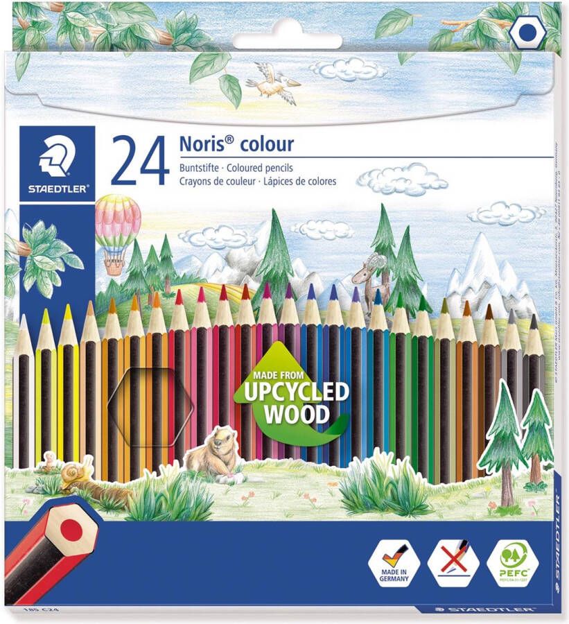STAEDTLER Staedler kleurpotloden Noris Colour ophangdoos met 24 stuks in geassorteerde kleuren 5 stuks