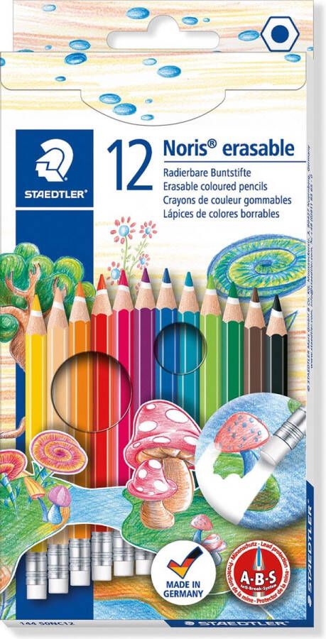STAEDTLER kleurpotlood Noris Club uitgombaar 12 potloden 10 stuks