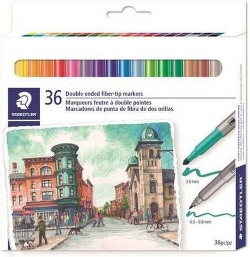 STAEDTLER kleurstift dubbelpunt 36 stuks