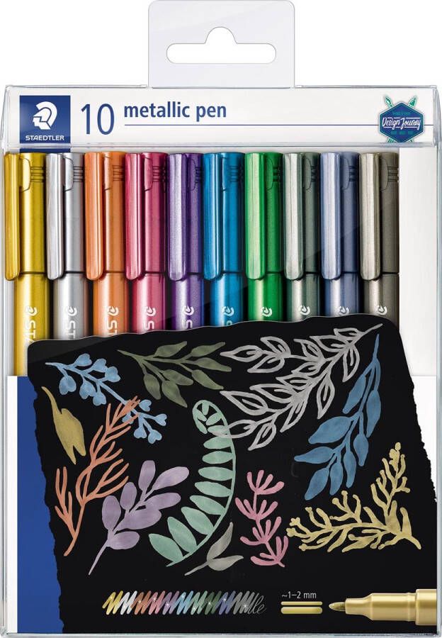STAEDTLER marker Metallic 8323 etui van 10 stuks in geassorteerde kleuren 10 stuks