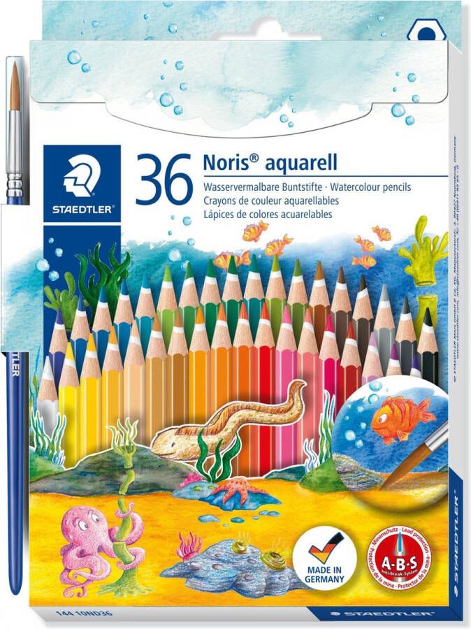 STAEDTLER Noris aquarell kleurpotlood set 36 st + penseel