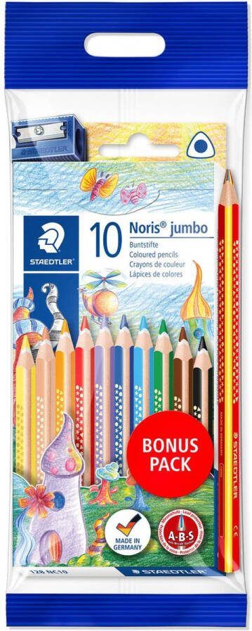 STAEDTLER Noris Jumbo 128 Kleurpotloden Driehoekig 10 kleuren