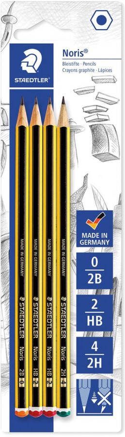 STAEDTLER Noris potlood blister 2 x HB 1 x 2B 1 x 2H