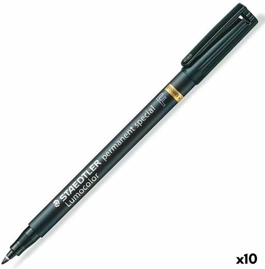 STAEDTLER Permanente markeerstift Lumocolor Special F Zwart 0 6 mm (10 Stuks)