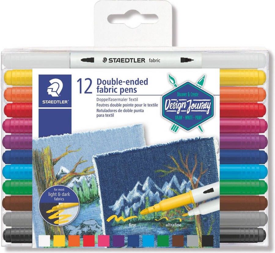 STAEDTLER textielmarker dubbele punt set 12 st