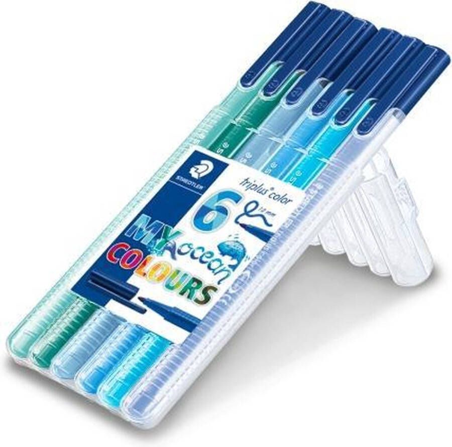 STAEDTLER triplus color kleurstift Box 6 st ocean colours