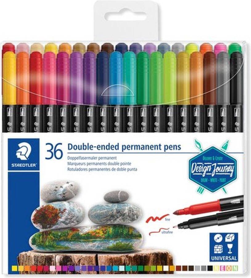 STAEDTLER Twin-tip permanent pens 36 stuks