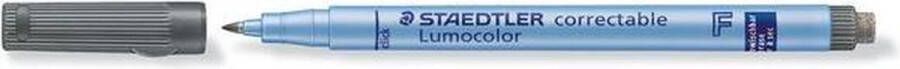 STAEDTLER Viltstift Lumocolor 305 non permanent correctable F zwart 10 stuks