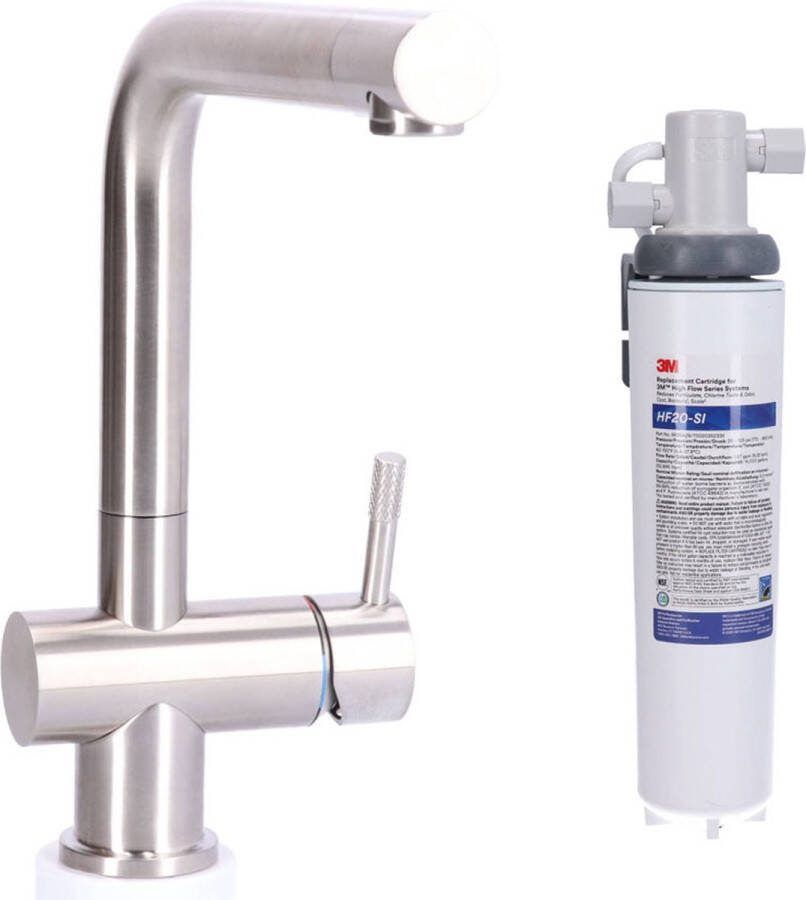 Stahl Keukenkraan massief RVS inclusief 3M Waterfilter
