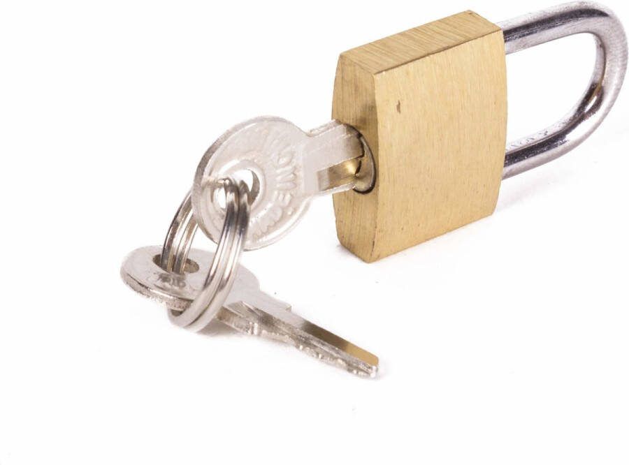 Stahlex Compact hangslot geharde beugel inclusief 2 sleutels 20 mm goud