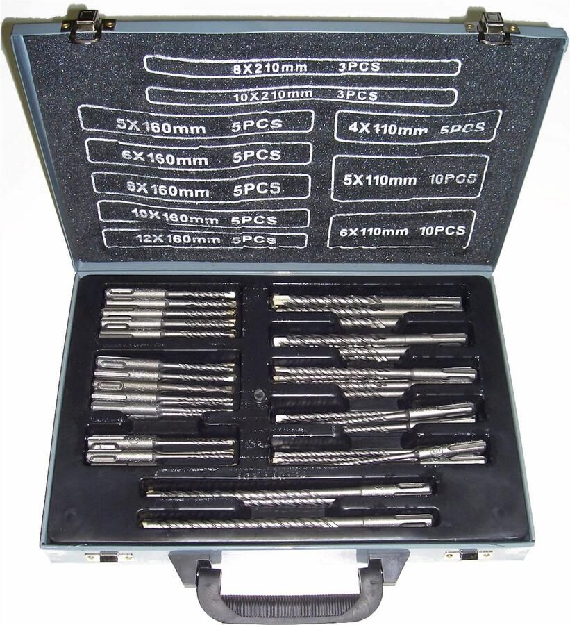 StahlKaiser 56-delige SDS Plus Borenset Luxe Metalen Koffer Carbide Boren
