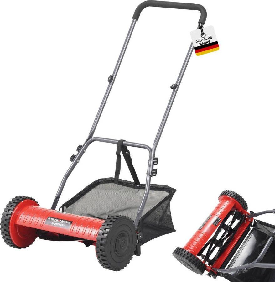 Stahlmann RoyalCut Handmaaier Kooimaaier Grasmaaier met 40 of 30 cm Maaibreedte 27 liter Grasopvangbak 4-traps Maaihoogteverstelling Handmatige Grasmaaier Kooimesmaaier Stil en Milieuvriendelijk