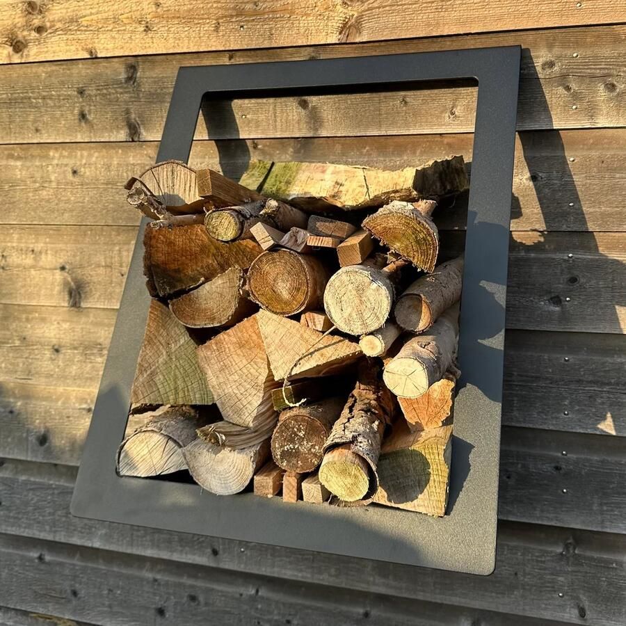 Stalen Design Houtopslag WALLY ZWART Staal Minimalistisch Design