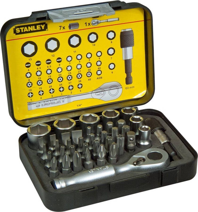 STANLEY 1-13-906 40 delige Bitset Expert Pro 1 4 Ratelsleutel in koffer
