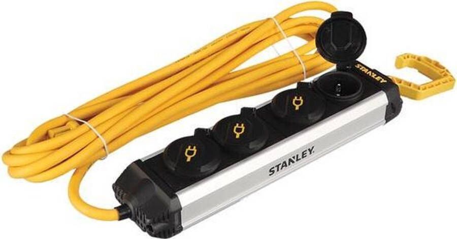 Stanley Stekkerdoos 4 Stopcontacten Met Randaarde (type F) 4 Klapdeksels 3500 W