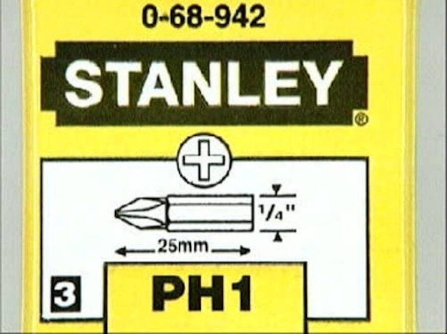STANLEY bit set PH1 25 mm set van 3 stuks