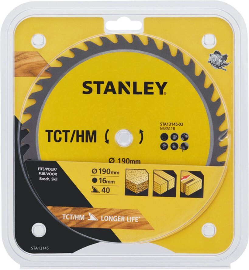 STANLEY – Cirkelzaagblad – 190×16mm – (40) – STA13145-XJ