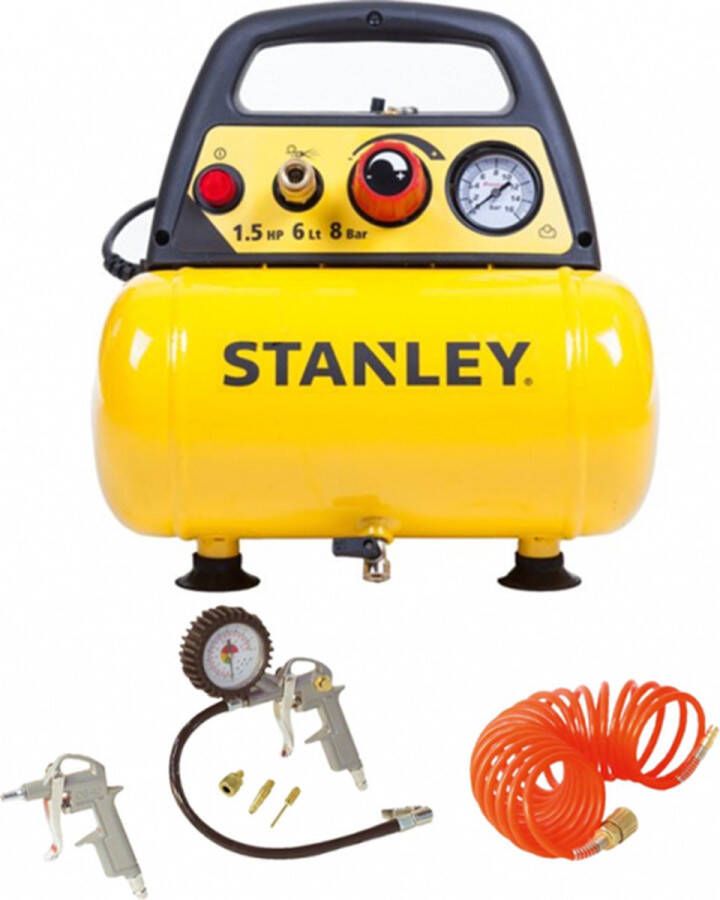 STANLEY Compressor DN200 8 6 – inclusief 6-delige Accessoire set