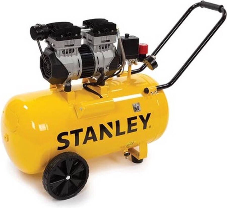 STANLEY Compressor olievrije luchtcompressor low noise compressor horizontaal 1 pk 8 bar tankinhoud 50 L