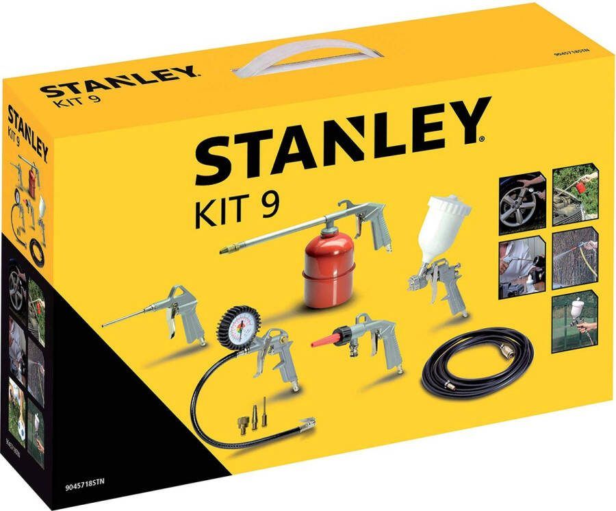 STANLEY Compressorgereedschapset voor schilderen en blazen KIT9
