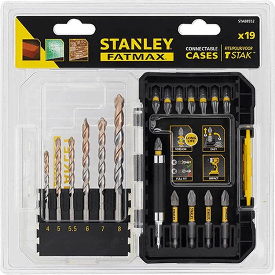 Stanley Boor- En Bitset Fatmax Voor Metselwerk steen tegels 19-delig