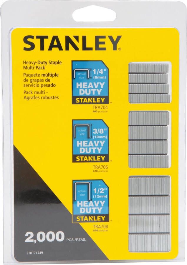 STANLEY Nieten mix 6 10 en 12mm Type G 2000 Stuks Multitool machine accessoires Handtackers 1 Stuk(s)