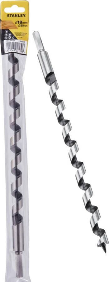 STANLEY Houtspiraalboor Balkenboor Slangboor Spiraalboor 18x 380mm. (Ø18 x 380 300 mm Type: STA52170-QZB)