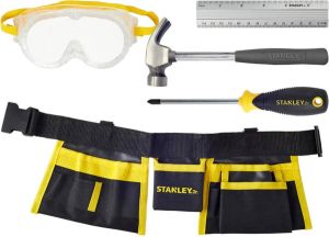 Stanley Jr. Stanley Gereedschap Set voor Kinderen 5-Delig Hamer Schroevendraaier Veiligheidsbril Liniaal Gereedschapsriem