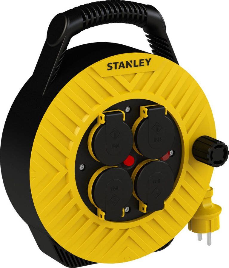 STANLEY Kabelhaspel 10m 4 stopcontacten penaarde 3x1.5 mm² max. belasting 3680W IP44