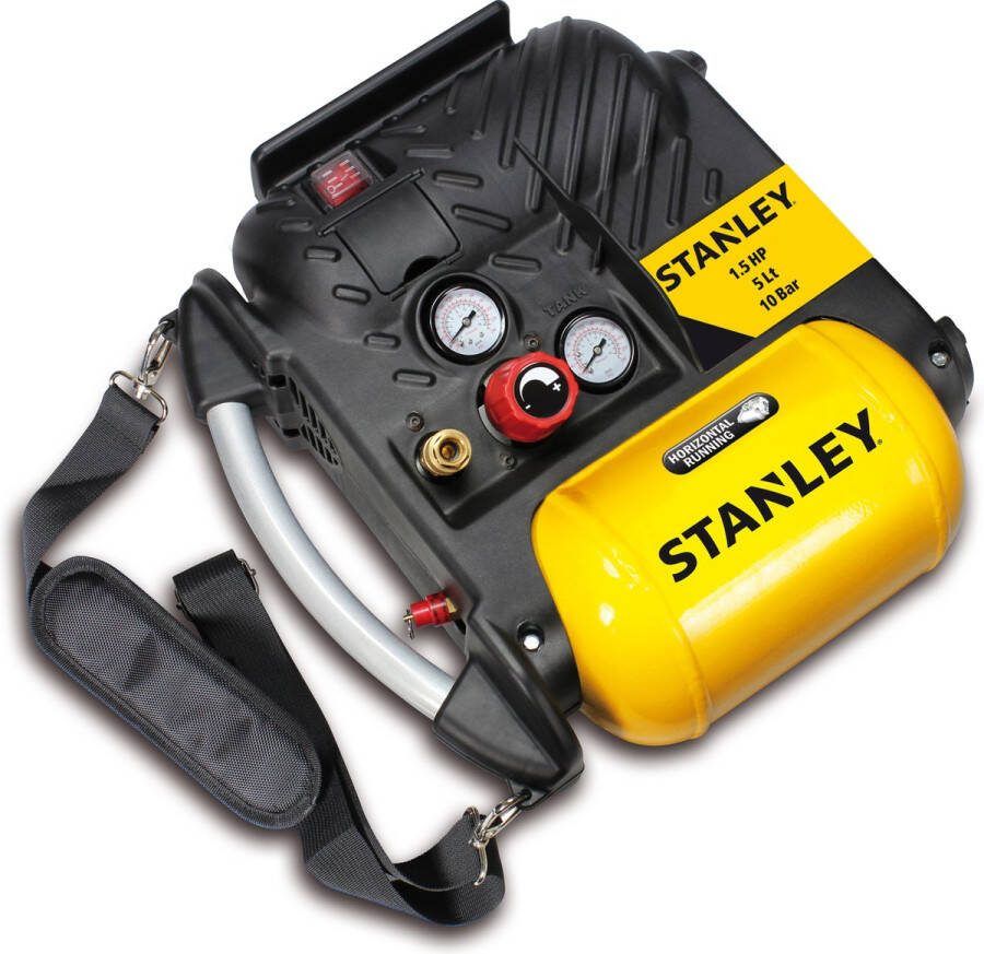 Stanley Compressor Dn200 10 5 Luchtcompressor 10 Bar 5l 180l min Handvat En Draagriem Geel