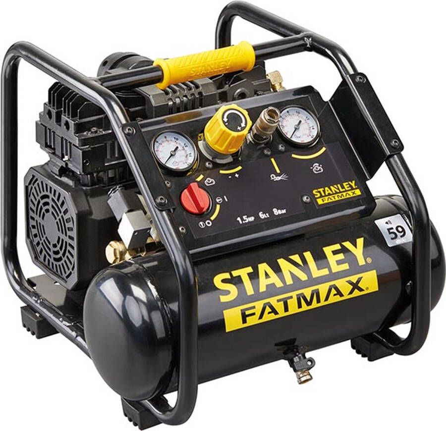 STANLEY Professionele Compressor Zonder Olie Horizontaal Low Noise 6 L 1.5 pk 8 bar