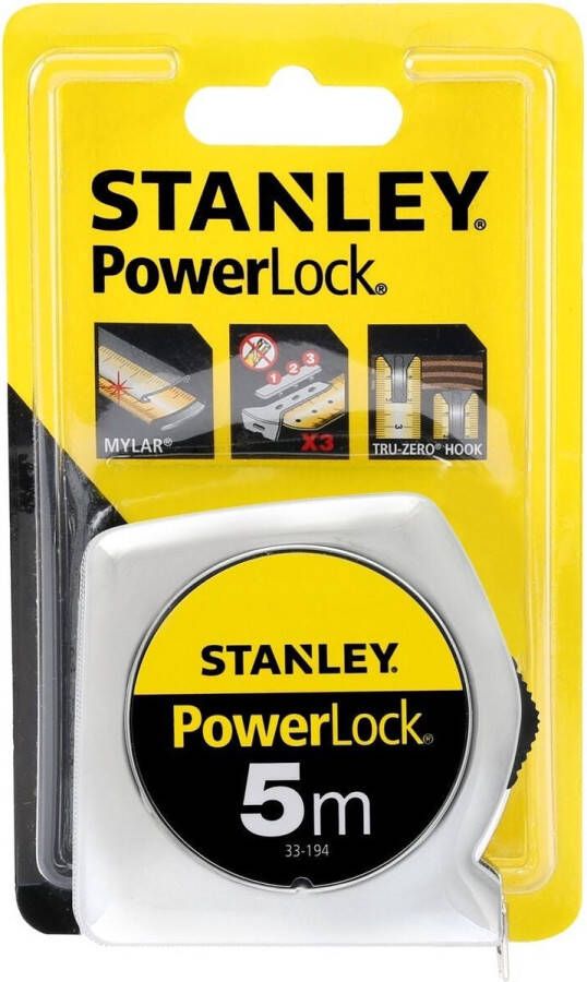 STANLEY Rolbandmaat Powerlock 5 m 19 mm