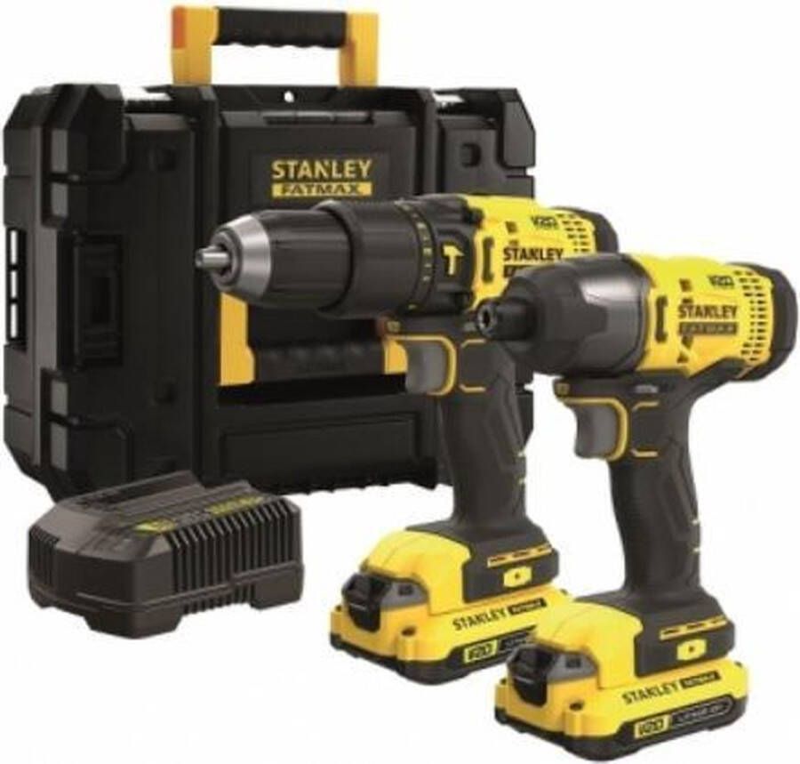 Stanley Fatmax Accuboormachine Met Klopfunctie + Accu Slagschroevendraaier Sfmck465d2t 18v (2 Accu s)