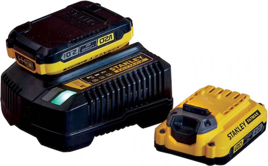 Stanley Fatmax Startpakket: 2a Lader + 2 X Accu 18v 2.0ah Lithium-ion